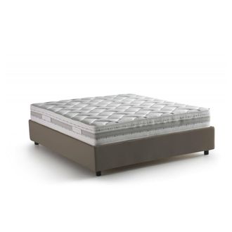 Dmora Dmora - Cama Matrimonial Dast, Cama Contenedor Con Tapizado En Ecopiel, 100% Made In Italy, Apertura Frontal, Con Colch&oacute;n Cm 160x200 Incluido, T&oacute;rtola