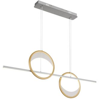 Globo Lighting L&aacute;mpara De Techo Colgante De Barra Color Plata Con 2 Led Regulables De 2700 A 6500 K Y Temporizador Con Control Remoto