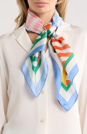 Kurt Geiger Herringbone Stripe Large Scarf in Blue Multi at Nordstrom Rack