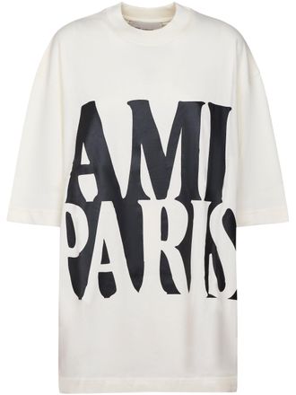 Ami Oversized Cotton T-Shirt with Bold Ami Paris Print