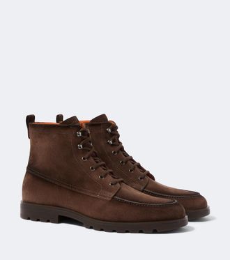 Santoni Suede lace-up boots