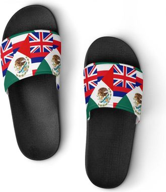 Generic Hawaii State Mexican Flag Shower Shoes Slipper for Women Men Beach Slippers Quick Drying Non Slip Open-Toe Sandals