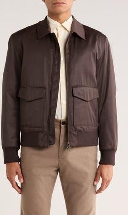 BOSS x David Beckham Cinsun Bomber Jacket in Open Brown at Nordstrom Rack, Size 36 Regular