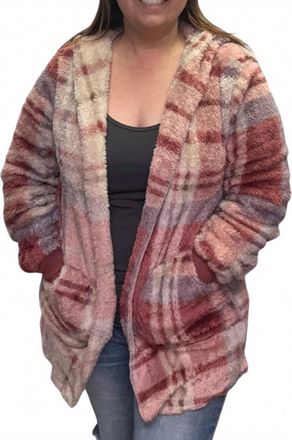 Very J Hannah Plaid Jacket In Red
