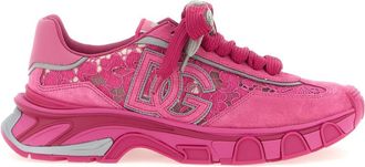 Dolce & Gabbana Fuchsia Lace Up Sneakers