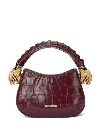 Roberto Cavalli mini Roar tiger-head crocodile-effect shoulder bag - women - Calf Leather - One Size - Red