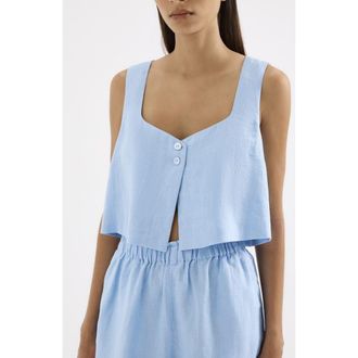 Nude Lucy Theo Linen Top in Bermuda at Nordstrom, Size X-Small