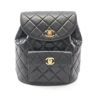 Chanel Matelasse Black Leather Backpack (Pre-Owned)
