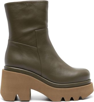 Paloma Barceló Leonor 80mm ankle leather boots - women - Rubber/Calf Leather/Calf Leather - 39 - Green