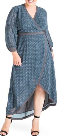 Standards & Practices Elle High/Low Wrap Dress in Snake Charm at Nordstrom, Size 1X