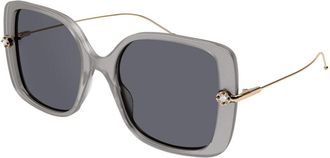 POMELLATO PM0096S 001 Womens Sunglasses Silver Size 55