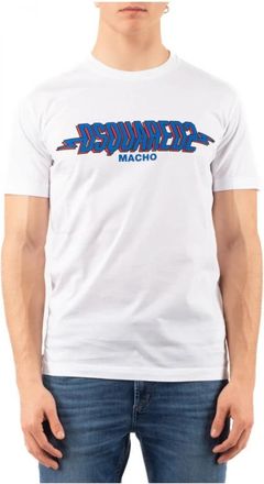 Dsquared2 Casual Katoenen T-Shirt - Heren - T-shirts - Wit - L - Katoen - Tops