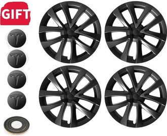 OEM Tapa De Rueda, Dise&ntilde;o De 18 Pulgadas, Cubierta Completa De Llanta, Negro Mate, Tesla, Model 3 De 18 Pulgadas