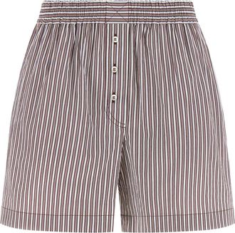 Brunello Cucinelli Pyjamashort met Monili - Dames - Korte Broeken - Rood - XS - Katoen - Korte Broeken