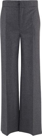 SA SU PHI Grey Tailored Wide-Leg Wool-Cashmere Formal Pants