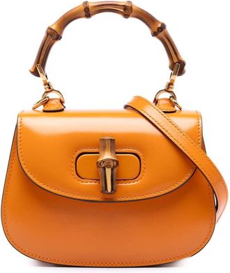 Gucci Pre-owned Gucci Mini Calfskin Web 1947 Bamboo Top Handle Bag Ladies J5JZPLIPTMT80ZU1