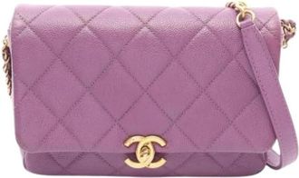 Chanel Pre-owned Vintage Schoudertas - Dames - Vintage Schoudertas - Paars - ONE Size - Leer - Vintage