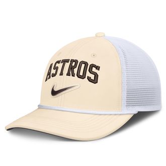 Nike Houston Astros Rise Nike Mens Dri-FIT MLB Trucker Adjustable Hat in White | NB640HNAHUS-USE