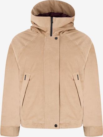 Woolrich Kurze Steppjacke aus Cord mit Stehkragen