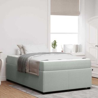 vidaXL Estructura De Cama Con Colch&oacute;n Gris Claro 120 X 190 Cm Vidaxl