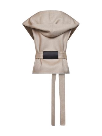 Alaia Womens Jacket Double-Face Cashmere Beige Coat