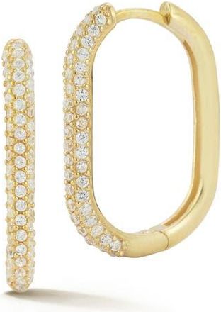 Glaze Jewelry Pav&eacute; Oval Hoop Earrings in Gold at Nordstrom Rack