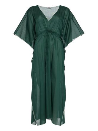 Eres Voilier v-neck drawstring dress - women - Cotton - OS - Green
