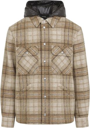Moncler Nyvalin Shirt Jacket - Heren - Winterjassen - Beige - L - Wol - Jassen