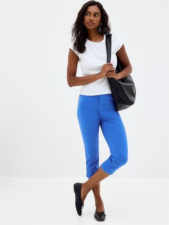 Contemporaine Womens Colourful denim capri pant Fit: Slim leg, regular rise