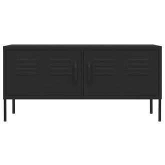 Berkfield Home TV Cabinet Black 105x35x50 cm Steel | Size: 105 x 35 x 50 cm