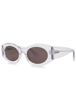 Alaia Oval-frame Sunglasses - Crystal - One Size