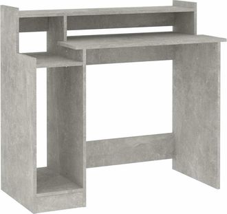 vidaXL Vidaxl - Escritorio Led Madera Contrachapada Gris Hormig&oacute;n 97x45x90 Cm