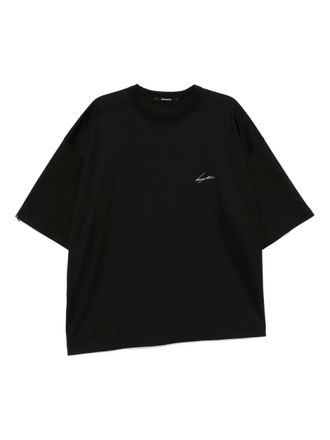 Songzio asymmetric cut autograph T-shirt - Black