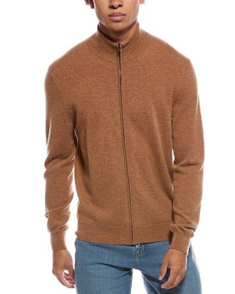 Amicale Cashmere Plaited Zip Cashmere Zip Sweater