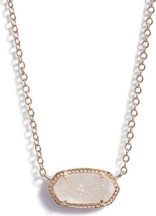 Kendra Scott Elisa Pendant Necklace in Iridescent Drusy/rose Gold at Nordstrom