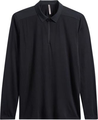 Veilance Frame Long Sleeve Polo in Black at Nordstrom, Size Xx-Large