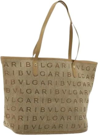 Bulgari Pre-owned Tote Bags, female, Beige, Size: ONE SIZE Pre-owned Vintage Tote Bag