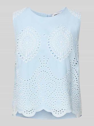 More & More More & More Blusentop mit Lochspitze in Hellblau, Gr&ouml;&szlig;e 34
