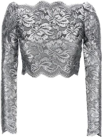 Paco Rabanne Scalloped Edge Grey Top