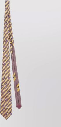 Dries Van Noten silk striped floral-print tie