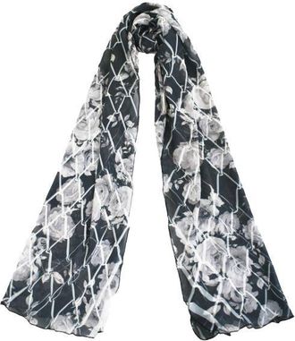 Komarov Floral Border Chiffon Shawl in Night Rose at Nordstrom