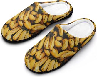 Generic Yellow Bananas Womens Cotton Slipper Comfortable Cozy Plush Slippers Anti-Skid Indoor House Closed Toe Shoes