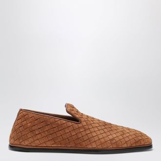Bottega Veneta Slipper Palazzo in suede Intrecciato marrone chiaro