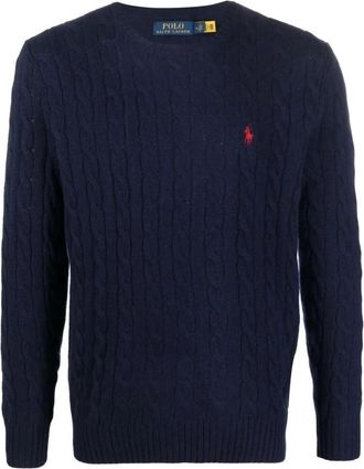 Polo Ralph Lauren Maglione Girocollo a Treccia - - Knitwear - Uomo - Blu - 2XL
