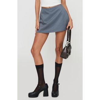 Princess Polly Gigi Pinstripe Miniskort in Grey at Nordstrom Rack, Size 0
