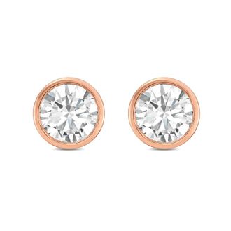 Diana M. Jewels 14KT ROSE GOLD LAB GROWN ROUND STUDS IN A BEZEL SETTING WEIGHING 2.50 CTS TW