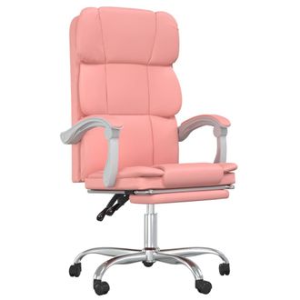 vidaXL Silla De Oficina Reclinable Cuero Sint&eacute;tico Rosa Vidaxl