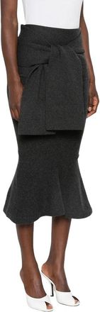 Jacquemus Midi Rok - Dames - Midirokken - Grijs - S - Leer - Rokken