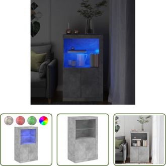 vidaXL Armadietto in legno - Armadietto con Luci LED Grigio Cemento in Legno Multistrato
