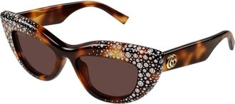 Gucci Cat-eye Sunglasses - female - Gucci - Sunglasses - Brown - 50 MM - Accessories